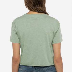 Crop top léger et respirant pour l'été, vêtement tendance, motif uni, coupe classique, t-shirt pour femme - Product Image 5