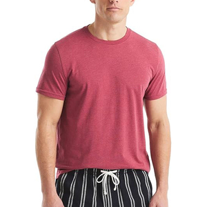 Camiseta de Manga Corta para Hombre, Cuello Redondo, Color Rosa Coral, Corte Regular, 100% Algodón Jersey, Diseño Liso Informal - Product Image 4