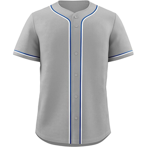 Maillot de baseball streetwear oversize unisexe à épaules tombantes, personnalisable, en maille respirante avec boutons sur le devant - Product Image 1