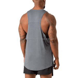 Wholesale Sport Singlet <b>Mens</b> Summer Tank <b>Top</b> Elastane Gym Clothing Muscle Fit Solid Color Premium Cotton Spandex <b>Men</b> Tank <b>Top</b> - Product Image 2