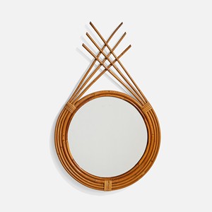 Rattan frame <b>mirror</b> bohemian home decor wholesale cost accent <b>mirrors</b> for bedroom hallway - Product Image 3