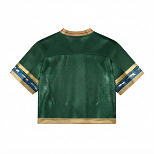 เสื้อฟุตบอลผู้หญิงสีเขียวเข้มแบบกำหนดเอง เสื้อกีฬาตาข่ายแขนกุด ปักหมายเลข 88 โพลีเอสเตอร์ 100% แห้งเร็ว - Product Image 2
