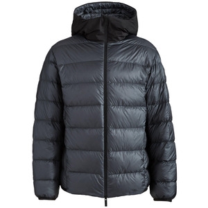Chaqueta de Plumón con Capucha para Hombre, Negra, Cierre de Cremallera, Resistente al Viento, para Invierno, Uso Casual, Corte Regular, Color Sólido, Exterior de Poliéster - Product Image 4