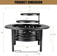 Meilleure vente foyer en acier moderne barbecue de jardin extérieur pour 3 à 5 personnes finition enduite de poudre cuisson de la viande poêle à bois de camp