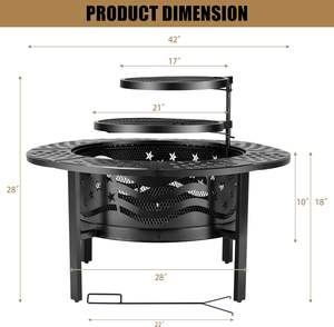 Meilleure vente foyer en acier moderne barbecue de jardin extérieur pour 3 à 5 personnes finition enduite de poudre cuisson de la viande poêle à bois de camp - Product Image 4