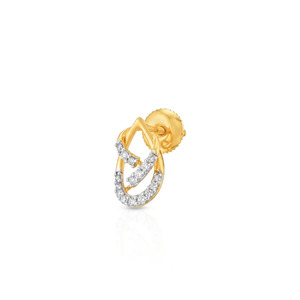 ต่างหูเพชรทรงวงรีสีทอง - Product Image 3