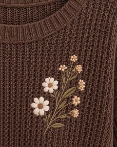 Pull court tricoté marron pour femme, coupe ample, manches courtes, léger et respirant, idéal pour l'été, style décontracté et tendance - Product Image 6