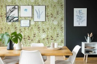 Fleurs de printemps, plantes, style français romantique, luxe moderne, industriel, ignifuge, anti-fumée, PVC écologique, vinyle, hôtel