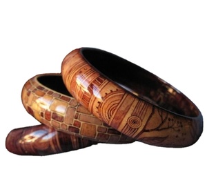 CENTURIES Customized Size Wooden Bangle Bracelet Handmade <b>Flower</b> Wooden Cuff Unique Design Classic Style for Wedding Occasions - Product Image 3