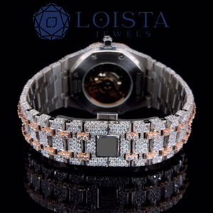 Reloj de Cuarzo LOISTA JEWELS con Caja Redonda Completamente Adornada con Diamantes, Esfera de 40 mm, Cierre Desplegable Analógico, Estilo Lujoso Unisex - Product Image 3