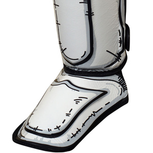 Protège-tibias en cuir PU pour jumeaux, protection professionnelle, fermeture auto-agrippante, légers, pour adultes, protège-jambes de sport - Product Image 4