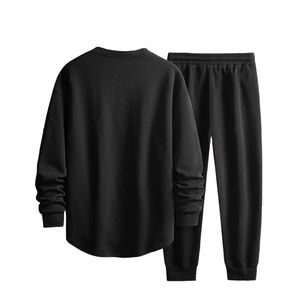 Conjunto Deportivo Informal Unisex Personalizado, Sudadera con Capucha Lisa, Pantalones Deportivos, 100% Algodón, Felpa, Resistente al Viento, Corte Holgado, Alta Calidad - Product Image 2