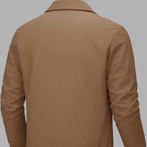 เสื้อแจ็คเก็ตผู้ชายทรงสลิมฟิตสีพื้นมีซิป ปกคอพับได้ สไตล์ลำลองสำหรับฤดูใบไม้ร่วง ผลิตจากโพลีเอสเตอร์ ความยาวปกติ - Product Image 2