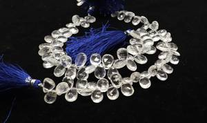 ลูกปัดคริสตัลควอตซ์ธรรมชาติทรงลูกแพร์ AAA ขนาด 7x10 มม. ลูกปัดคริสตัลควอตซ์ทรงลูกแพร์เจียระไนสำหรับทำเครื่องประดับ - Product Image 2