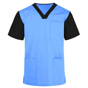 Tenues médicales unisexes à col en V, hauts chirurgicaux à manches courtes, uniformes d'infirmière extensibles, ensembles de blouses professionnelles, couleur et taille personnalisables - Product Image 2