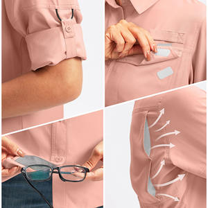 ผู้ผลิตเสื้อผ้าระบายอากาศ เสื้อตกปลา แฟชั่นทันสมัย เสื้อผ้ากีฬา เสื้อตกปลาสีพื้นสำหรับผู้หญิง - Product Image 4