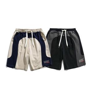 Shorts décontractés pour hommes, style streetwear, à blocs de couleur, avec cordon de serrage, pour l'été, coupe ample, en coton, tendance, avec logo personnalisé - Product Image 1