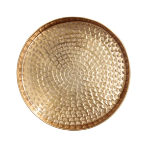 Assiette de présentation ronde en métal doré de qualité supérieure avec bordure design pour service de table et décoration de table - Product Image 6