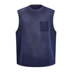 Chaleco de Punto de Manga Larga para Hombre, Cuello Redondo, Color Sólido, Corte Regular Informal, Transpirable, Diseño Personalizable, con Bolsillo - Product Image 2
