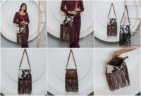 Cheveux sur cuir de vachette sac à bandoulière avec grande frange Western femmes sac à main en cuir véritable sac à main de luxe vente chaude sac cadeaux pour elle