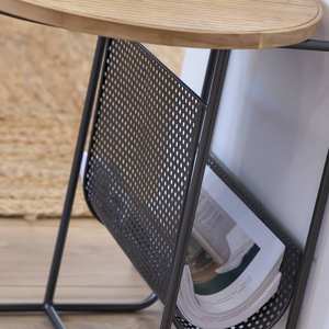 Mesa auxiliar Vandana Lyra Mira en madera de abeto y metal - Product Image 4