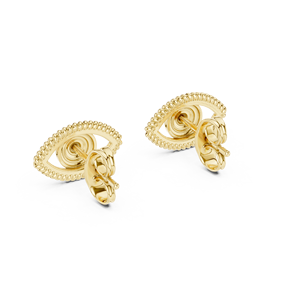 TRENDY EVILEYE <b>EARRING</b> <b>SET</b> IN 18KT SOLID YELLOW <b>GOLD</b> ENGAGEMENT WEDDING PARTY VALENTINE GIFT GLAM EVENT EVERYDAY USE FOR WOMEN - Product Image 3