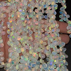 ลูกปัดโอปอลไฟเอทิโอเปียขนาด4*6มม. ทรงลูกแพร์ทรงเหลี่ยมเพชรพลอย8นิ้วสำหรับทำเครื่องประดับ - Product Image 1