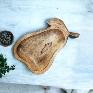Pear Designed Wooden Serving Tray Standard Quality Serving Tray Durable Portable Platter Eco Friendly Durable Available Usage - Product Image 1