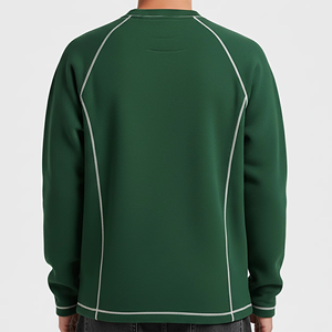 Custom Contrast Stitch Crew Neck Sweatshirt Premium Oversized Long Sleeve Streetwear <b>Pullover</b> <b>Mens</b> Casual Heavyweight Sweatshirt - Product Image 2