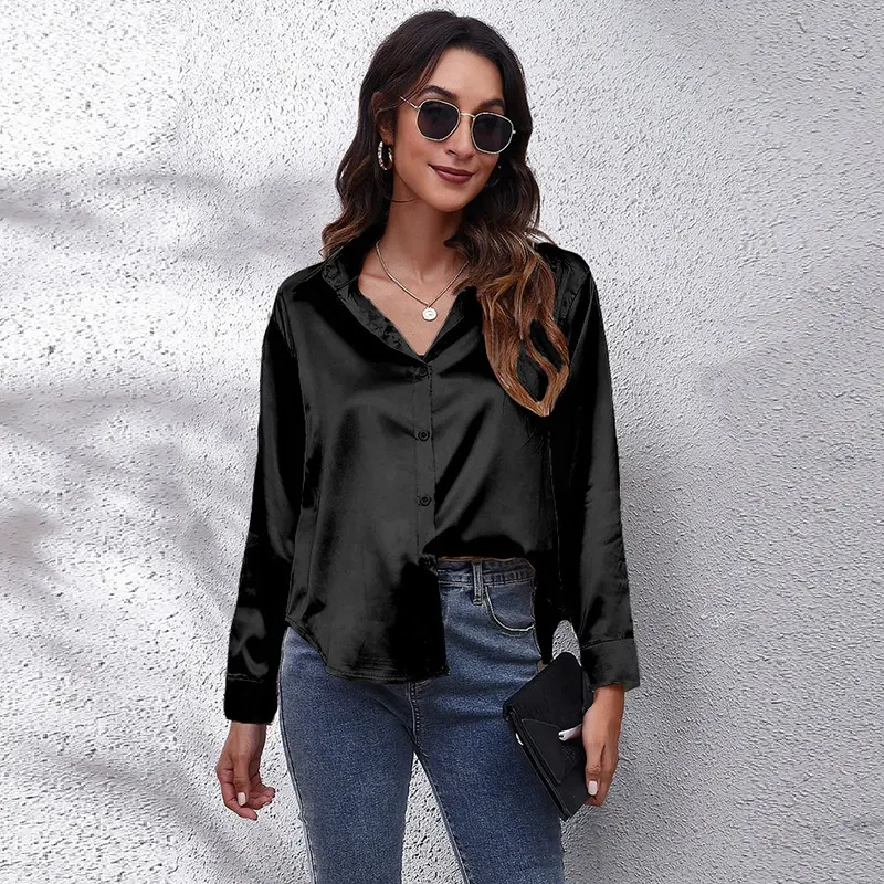 2024 New Model Fashion Baggy See Through Mature Blous Shirt Tops Blusa Para Mujer Loose Casual Young Woman Blouses