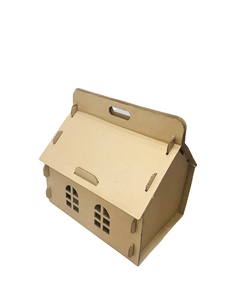 High Quality Portable Cat House Square Box Scratcher Corrugated Board Recycled Materials Pet-Friendly Paper Shelter for Cat - Product Image 1