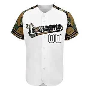 Custom Baseball Jersey Men White Yellow Team Name Print Button Up Short Sleeve Breathable Polyester Sportswear Adult Size - Product Image 2