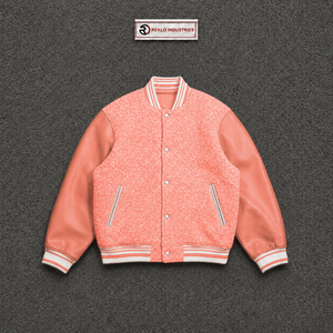 PREMIUM LIGHT PINK LETTERMAN VARSITY <b>JACKET</b> <b>FOR</b> <b>MEN</b> TRENDY ATHLETIC LEATHER SLEEVE STREETWEAR <b>SMART</b> LIGHTSPORTS <b>JACKET</b> SPORTS FA - Product Image 5
