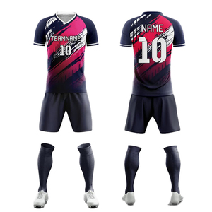 ชุดฝึกซ้อมฟุตบอลเด็กผู้ชายแบบสั่งทำพิเศษ เสื้อแขนสั้นและกางเกงขาสั้น ชุดยูนิฟอร์มผ้าโพลีเอสเตอร์ ชุดฟุตบอล - Product Image 1