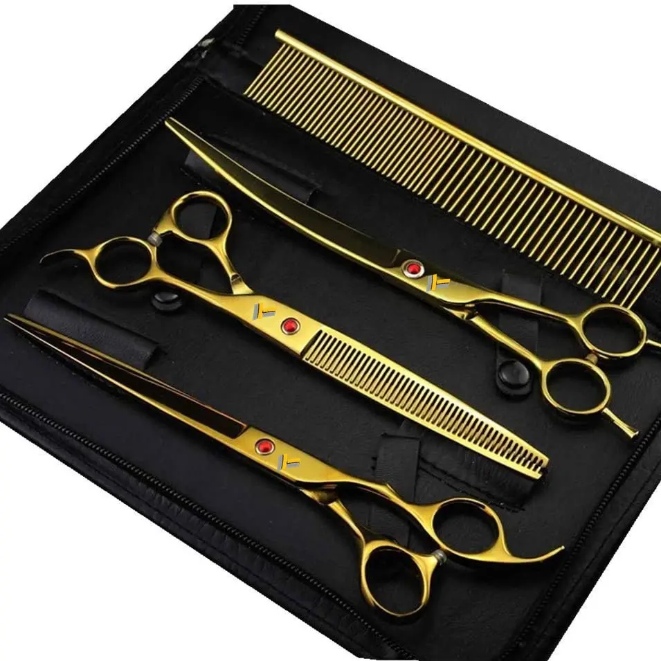 Professional Hair Cutting Scissors 6 Inch Gold Plated Barber Hair Cutting Shears Wholesale Private Label Beauty Hair Scissors