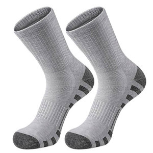 Athletic Crew <b>Socks</b> Gray Cotton Polyester Spandex Breathable Running Sports <b>Socks</b> for Adults Summer Use - Product Image 1