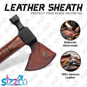 Custom Gift Forged Carbon Steel Viking Style <b>Bearded</b> Axe Rosewood Shaft Pipe Tomahawk LARP Axe Best Gift Premium Leather Sheath - Product Image 5