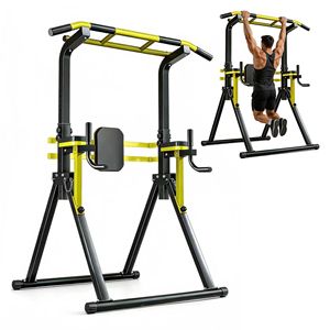 Torre de Ejercicios Multifuncional con Barra de Dominadas y Estación de Dips, Altura Ajustable en 10 Niveles, Estructura de Hierro Resistente, Equipo de Gimnasio para el Hogar - Product Image 1