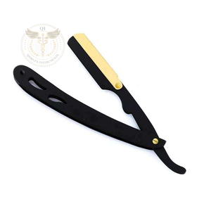 Professional High Quality Stainless Steel <b>Plastic</b>/Wood Handle Men's Straight Razor Barber Salon Shaving Single <b>Edge</b> Customizable - Product Image 6
