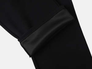 Men's Black Cotton Sweatpants Elastic Waist Casual Knitted Midweight Autumn Wear - Product Image 3