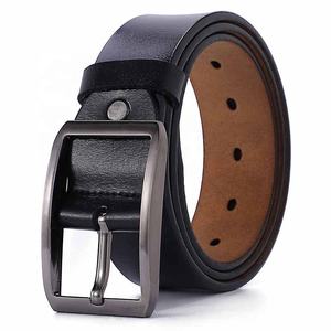 Cinturón de Cuero Genuino de Vaca para Hombre, de Primera Calidad, Casual, con Hebilla Cuadrada de Acero, Ajustable, Ecológico, Resistente y Sólido - Product Image 1