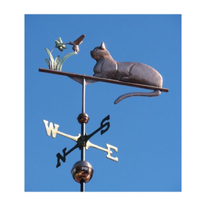 Copper Dog Weather Vane with Compass Directions Polished Finish Outdoor <b>Garden</b> Ornament - Product Image 4