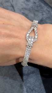 Bracelet à fermoir en diamants de laboratoire 8 carats Apricot Jewels, style tennis de luxe, or blanc 14 carats, certifié IGI, unisexe - Product Image 3