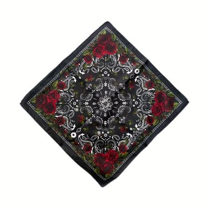 Foulard carré en satin de soie imprimé avec logo personnalisé, motifs géométriques, animaux, losanges et feuilles, multi-usages pour toutes les saisons - Product Image 4