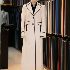 Pantalon en tissu de laine 100% pour femme, antistatique, plissé sur le devant, costume d'affaires, simple boutonnage, fermeture éclair, braguette - Product Image 1