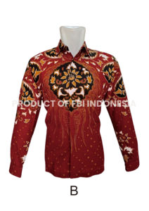 เสื้อเชิ้ตผ้าฝ้ายพิมพ์ลายผ้าบาติกมาใหม่อินโดนีเซียเสื้อลำลองแขนยาวของผู้ชายคลาสสิก - Product Image 2