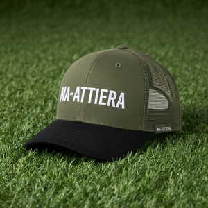 Men's Olive Green <b>Black</b> Trucker <b>Cap</b> Mesh Back Snapback <b>Baseball</b> Hat Custom Embroidered Logo Adjustable - Product Image 6