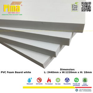 Feuille blanche de panneau de mousse de PVC WPC 0.6G/cm3 densité 18mm épaisseur Cabinets moulés en plastique durables publicité de murs intérieurs - Product Image 3