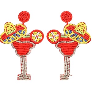Pendientes de Hielo con Bordado Artesanal, Diseño Floral con Cuentas, Hermosas Artesanías de Bordado a Mano, Punto de Cruz - Product Image 1