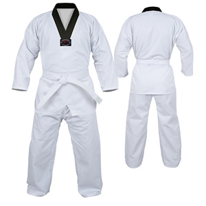 Uniforme de Taekwondo para Hombre, Blanco, 100% Algodón, Transpirable, Corte Regular, Ropa de Artes Marciales para Adultos, Logotipo Frontal - Product Image 4
